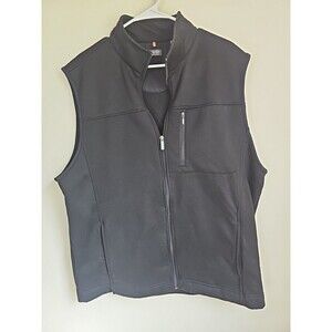 Men's Van Heusen Travelers Black Fleece Zip Front Vest Size XL
